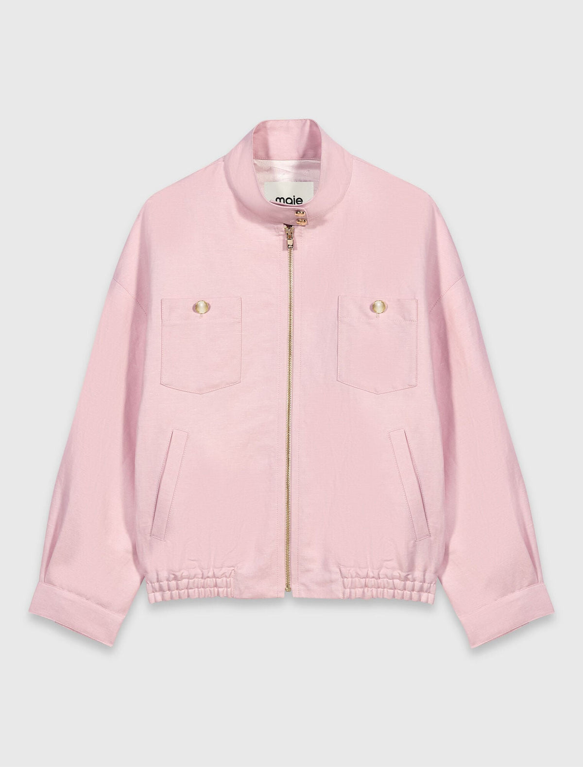 Linen Blend Bomber Jacket