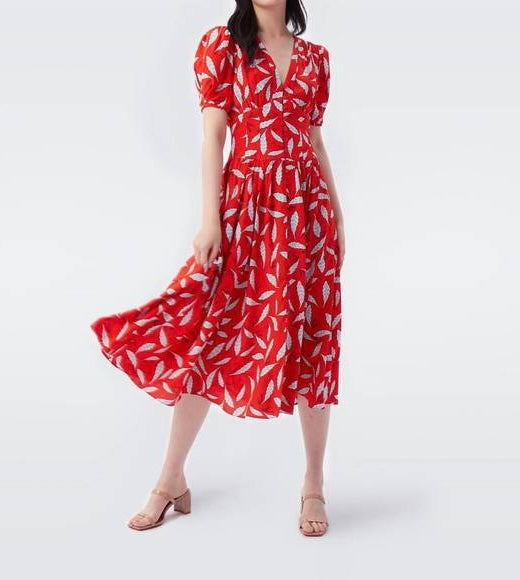 Rayon Printed Midi Dress