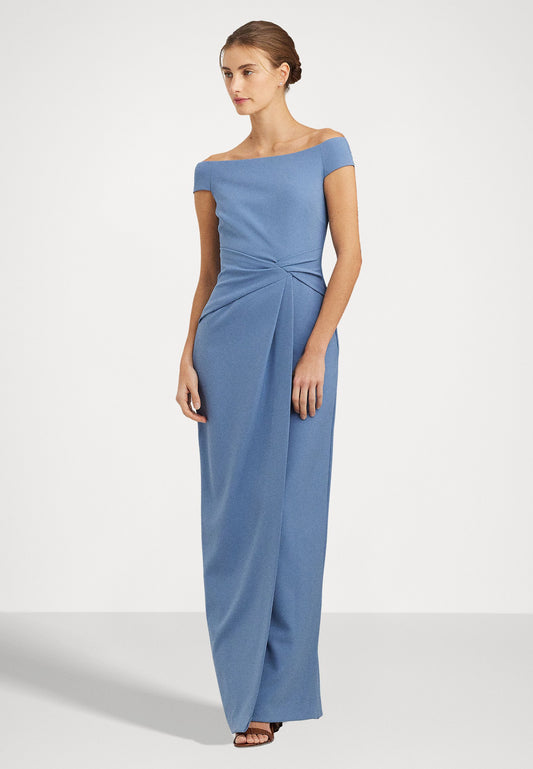 Crepe Off-Shoulder Gown