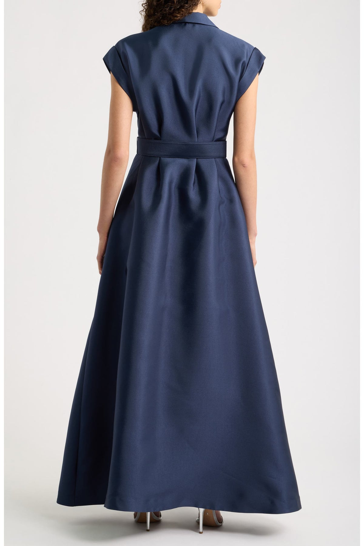 Taffeta Maxi Shirt Dress