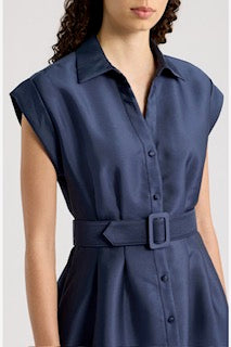 Taffeta Maxi Shirt Dress