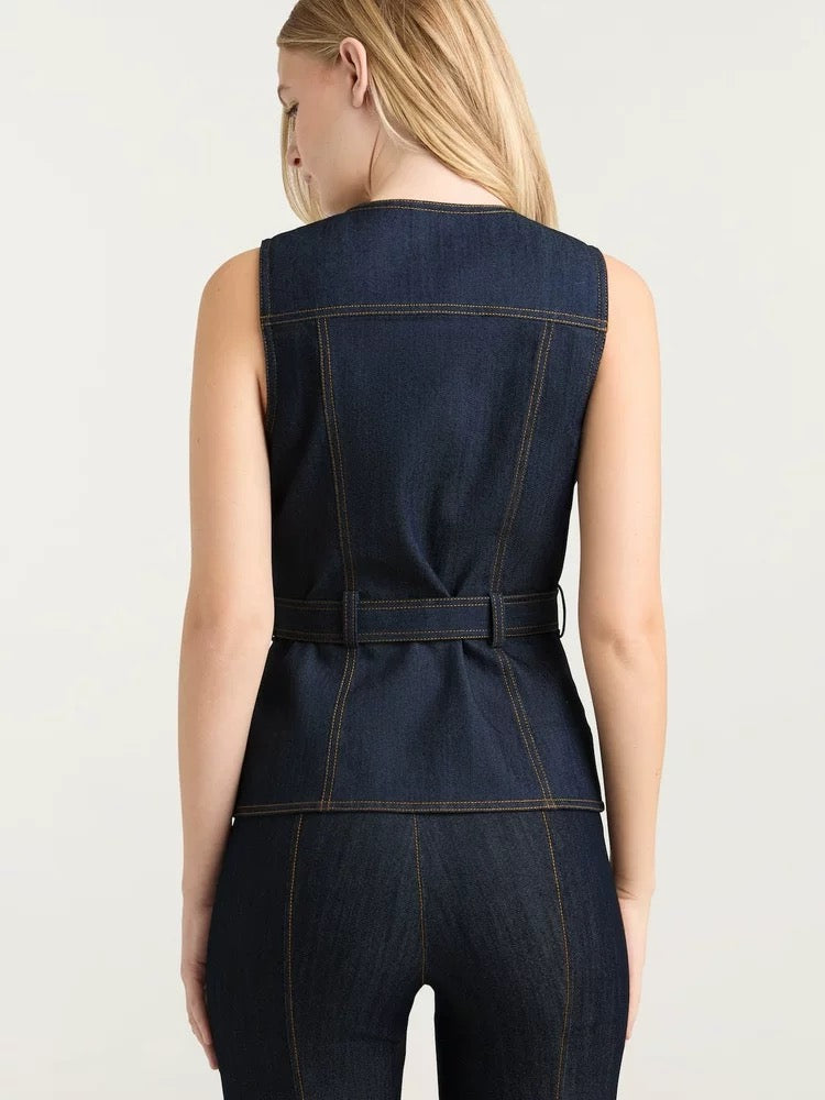 Belted Denim Vest