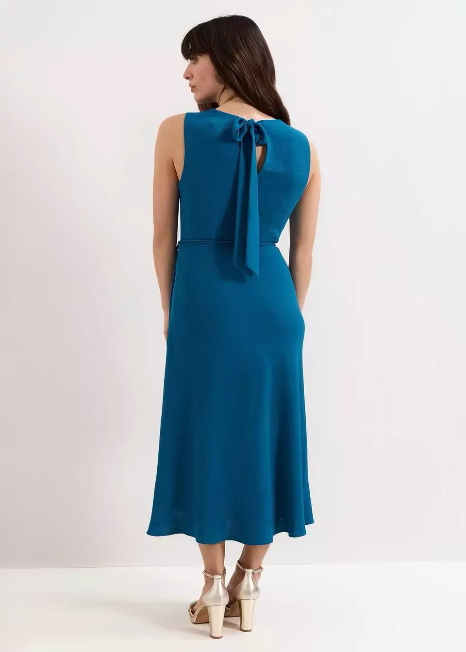 Cowl-Neck Midi Dress