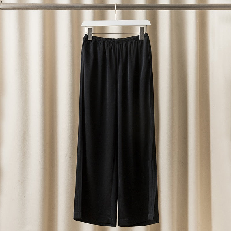 Satin Crepe Pull-Up Pants