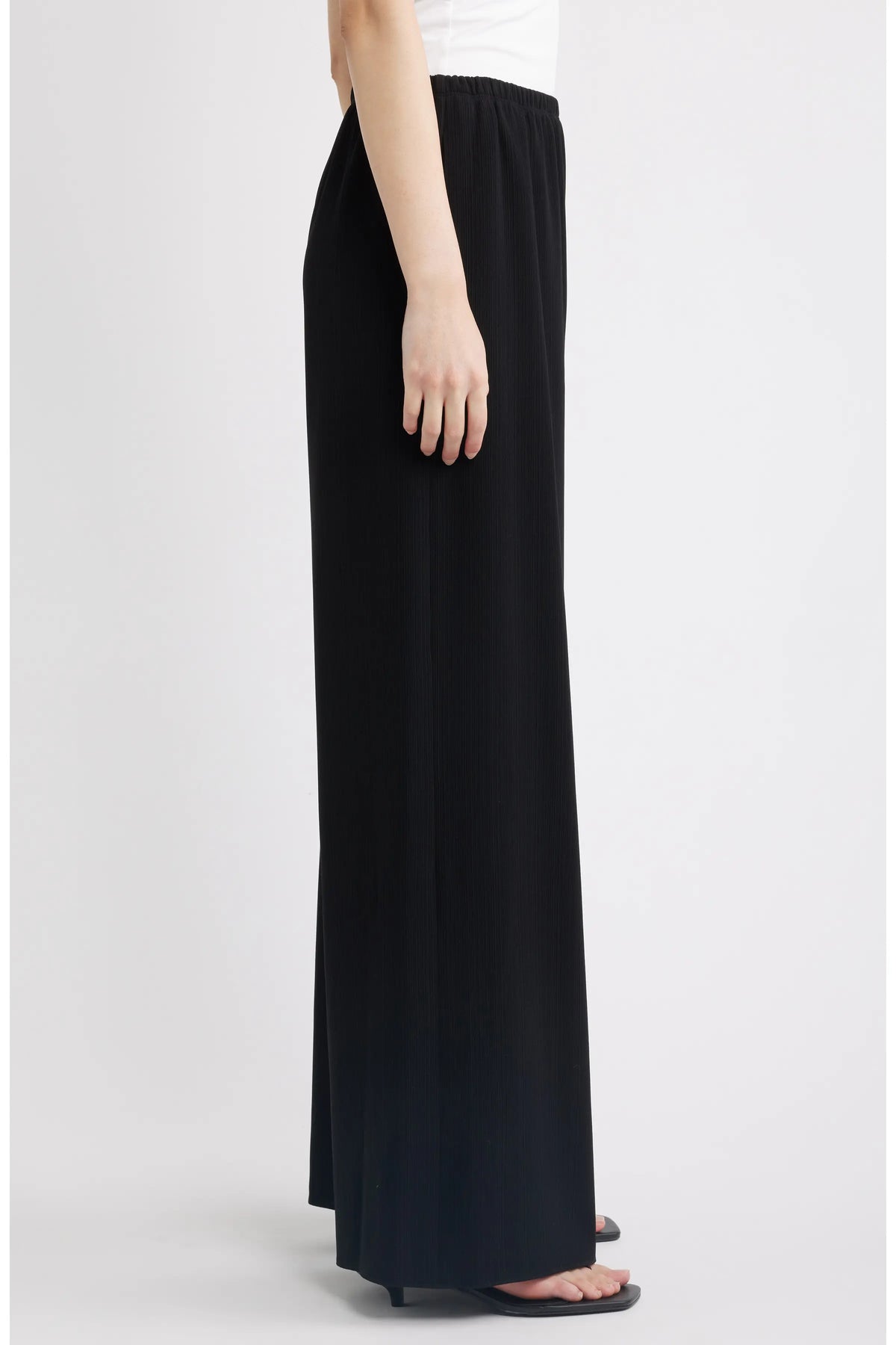 Satin Crepe Pull-Up Pants