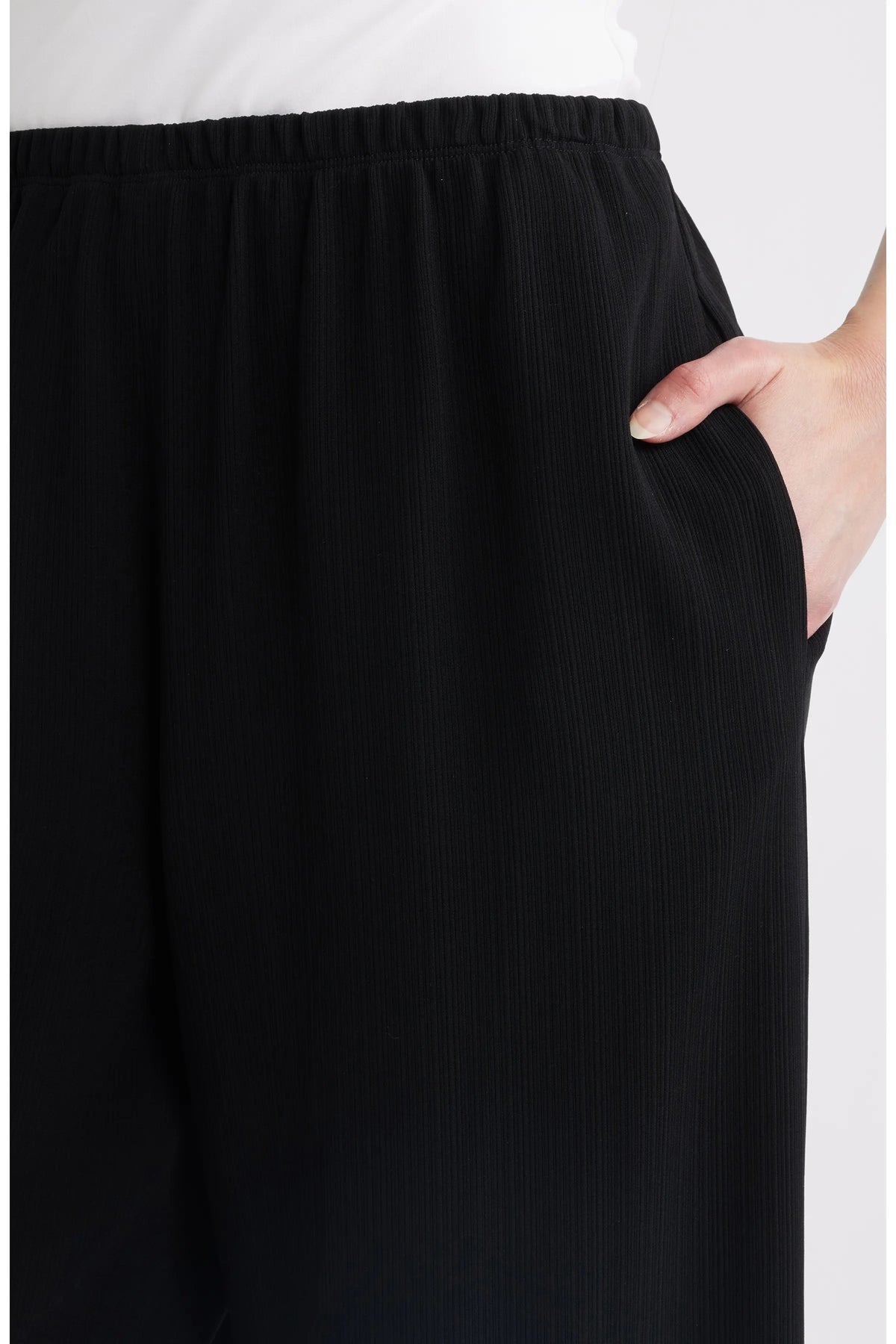 Satin Crepe Pull-Up Pants