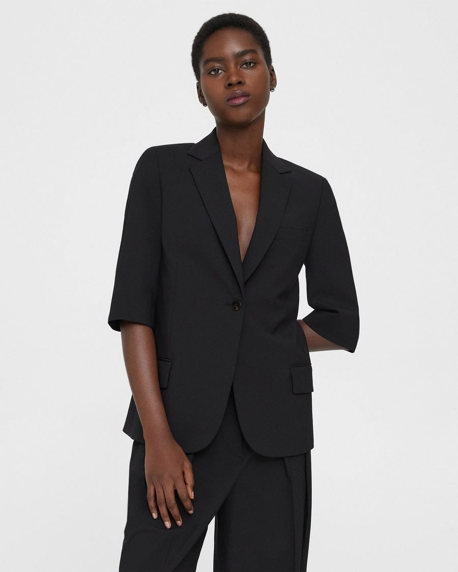 Wool Mid-Sleeve Blazer