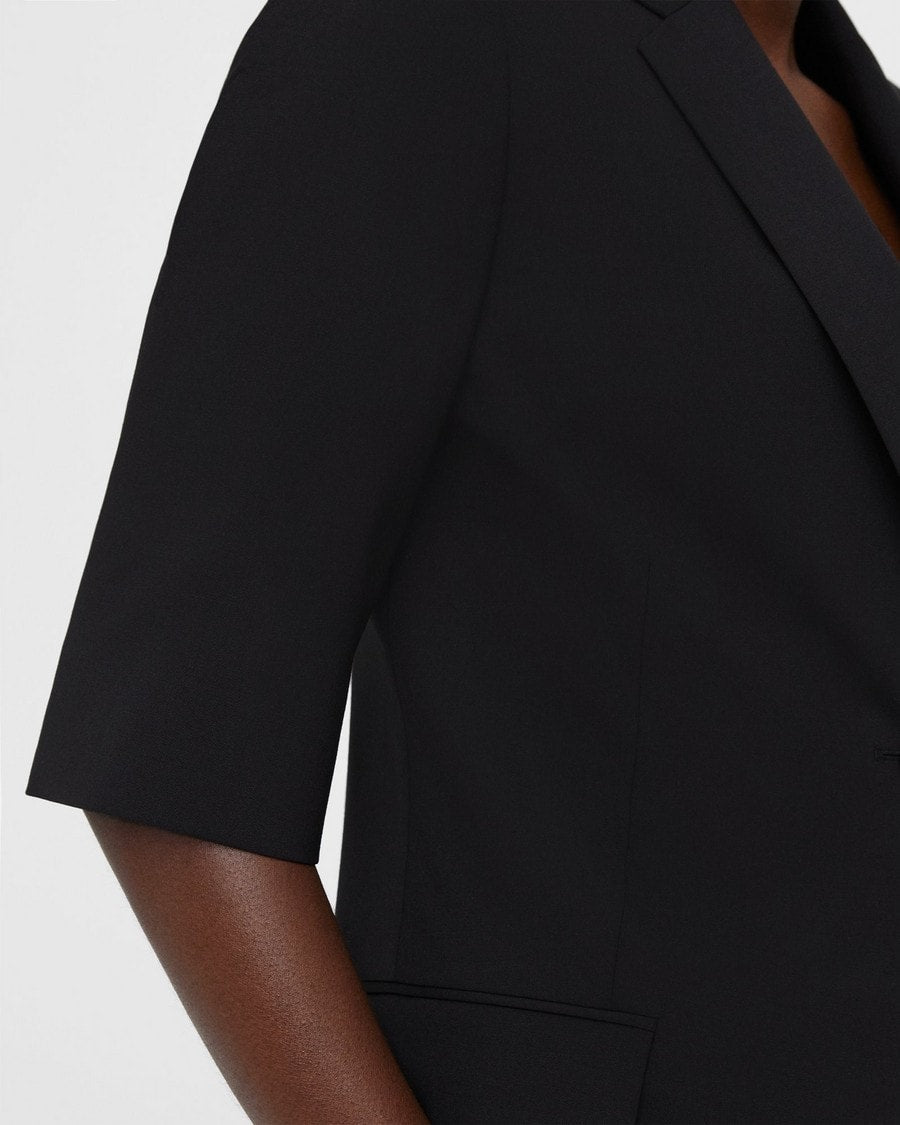 Wool Mid-Sleeve Blazer