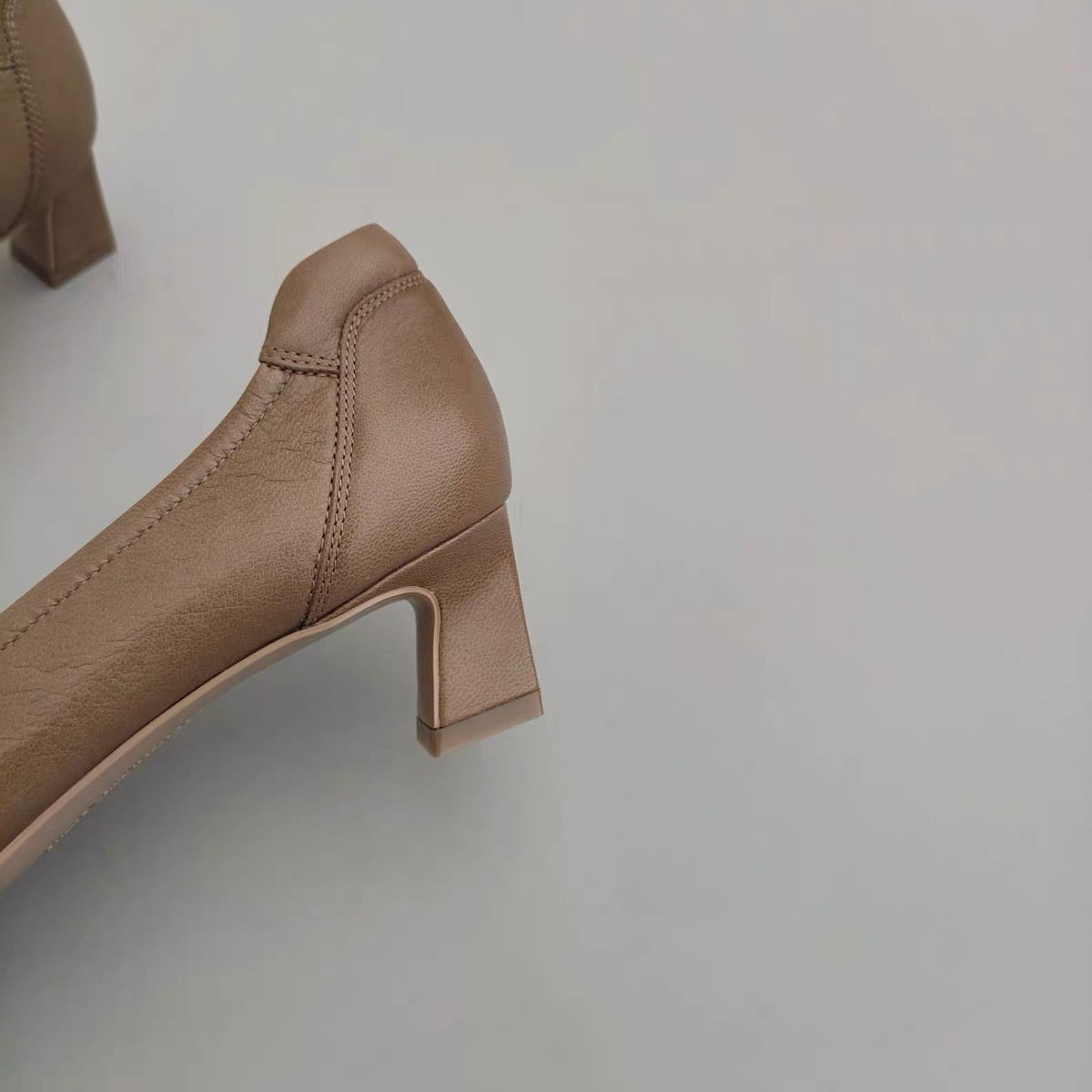 Leather Low-Heel Pump