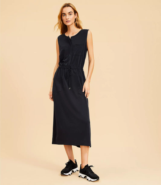 Knitted Tie-Waist Midi Dress