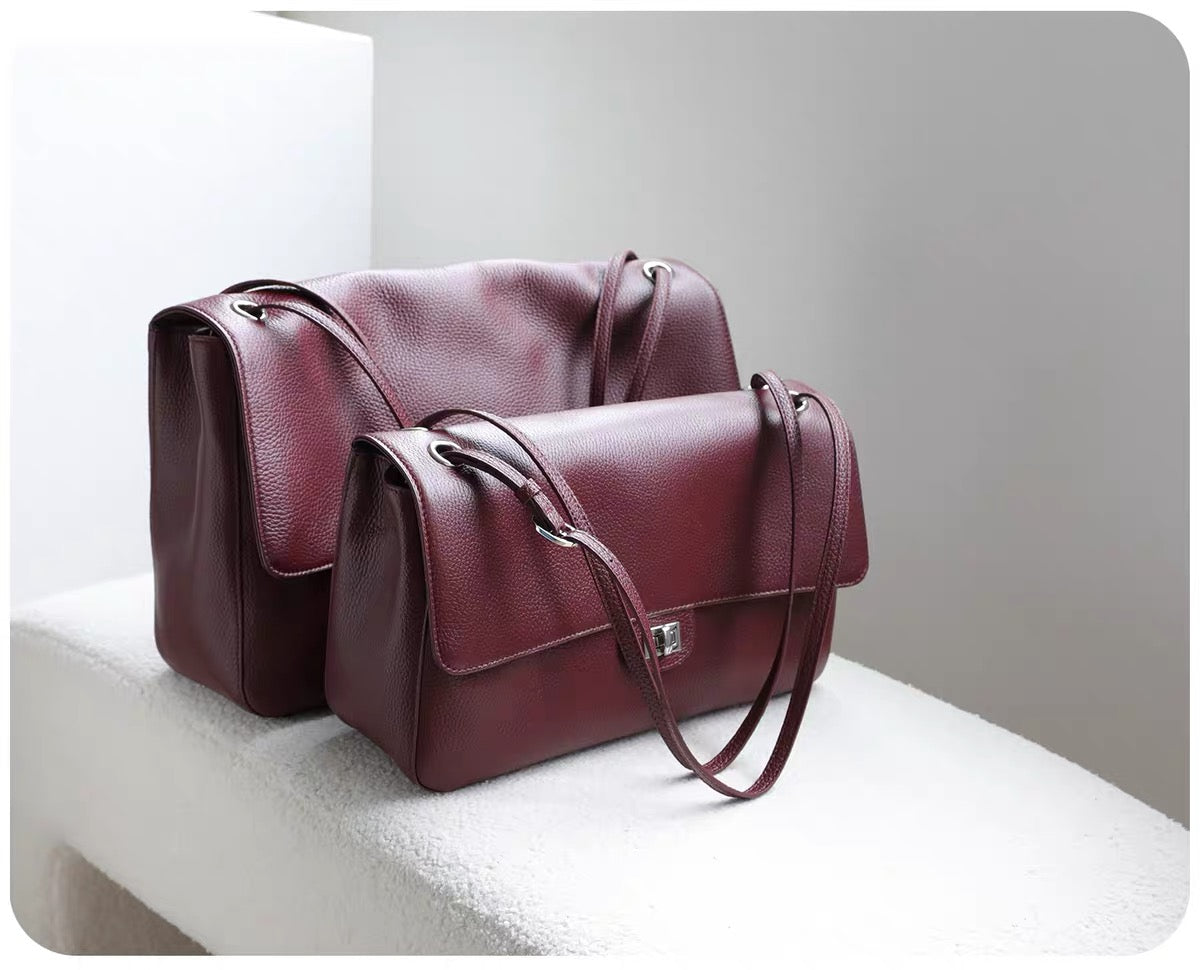 Leather Fold-Over Flap Bag