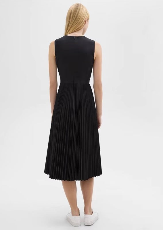 Cotton Pleated Midi Dress