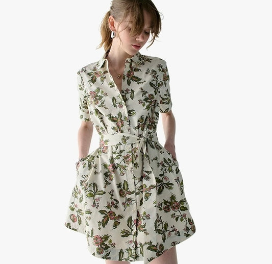 Cotton Printed Shirt Dress