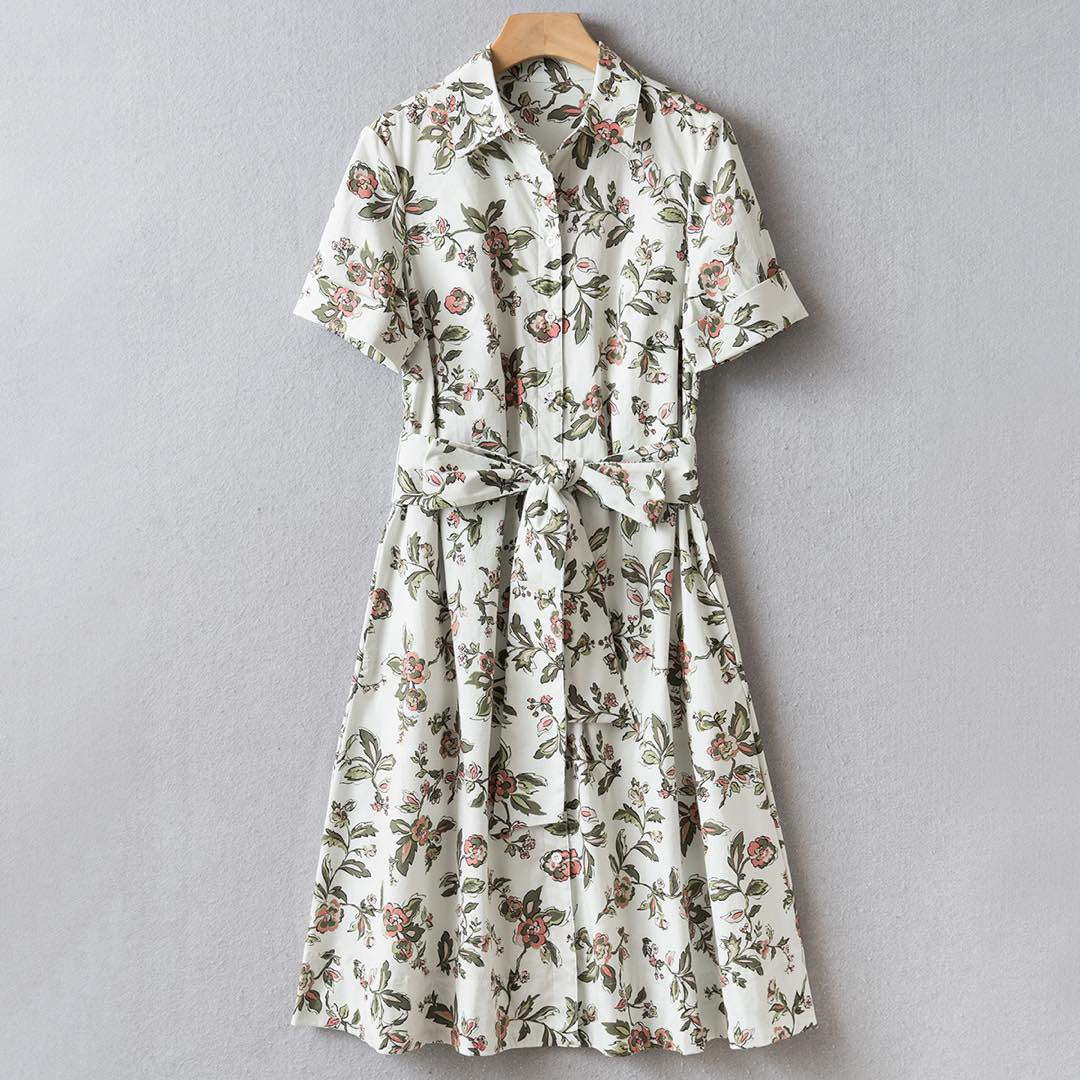 Cotton Printed Shirt Dress