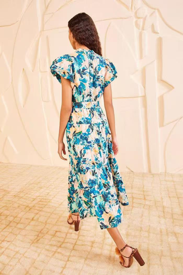 Cotton Tiered Midi Dress