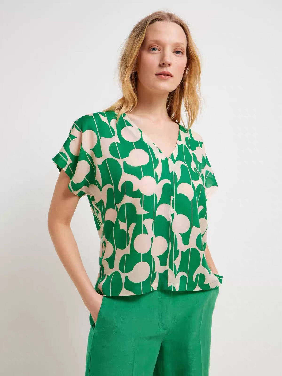 Tencel V-Neck Blouse