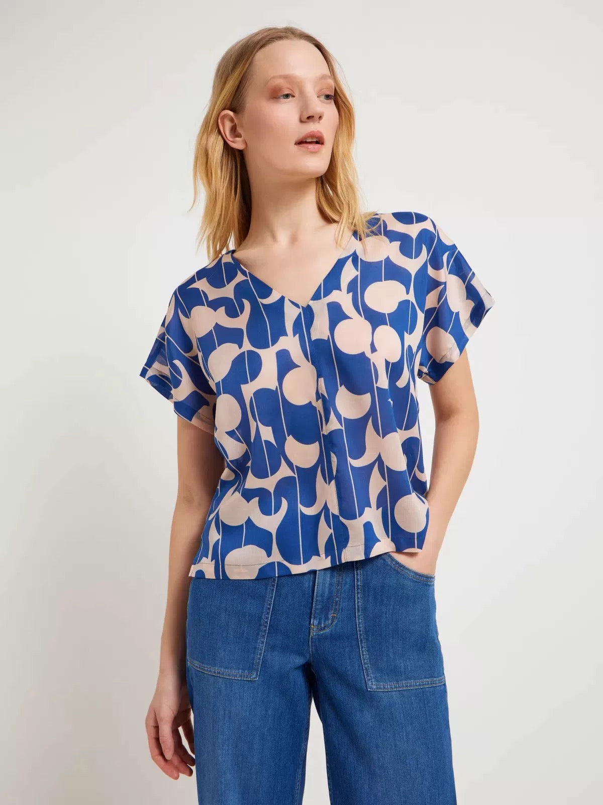 Tencel V-Neck Blouse