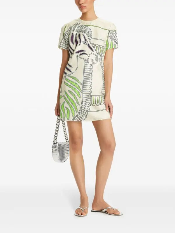 Silk Front T-Shirt Back Dress