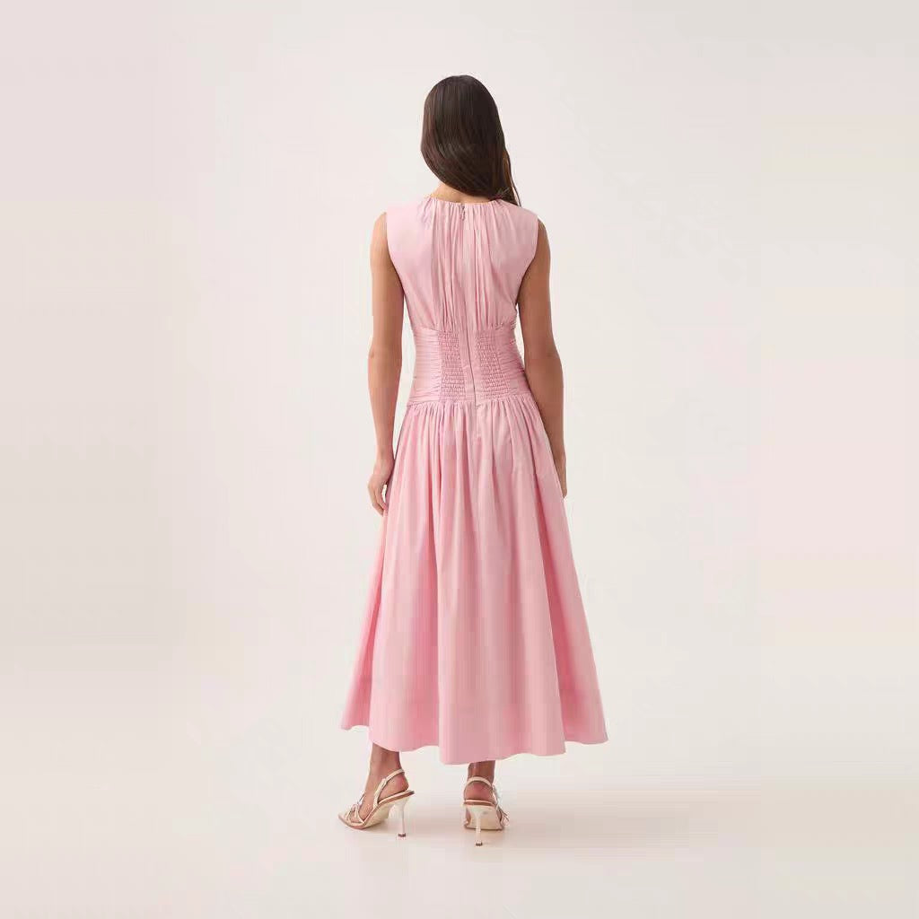 Cotton Knotted Waist Midi Dress