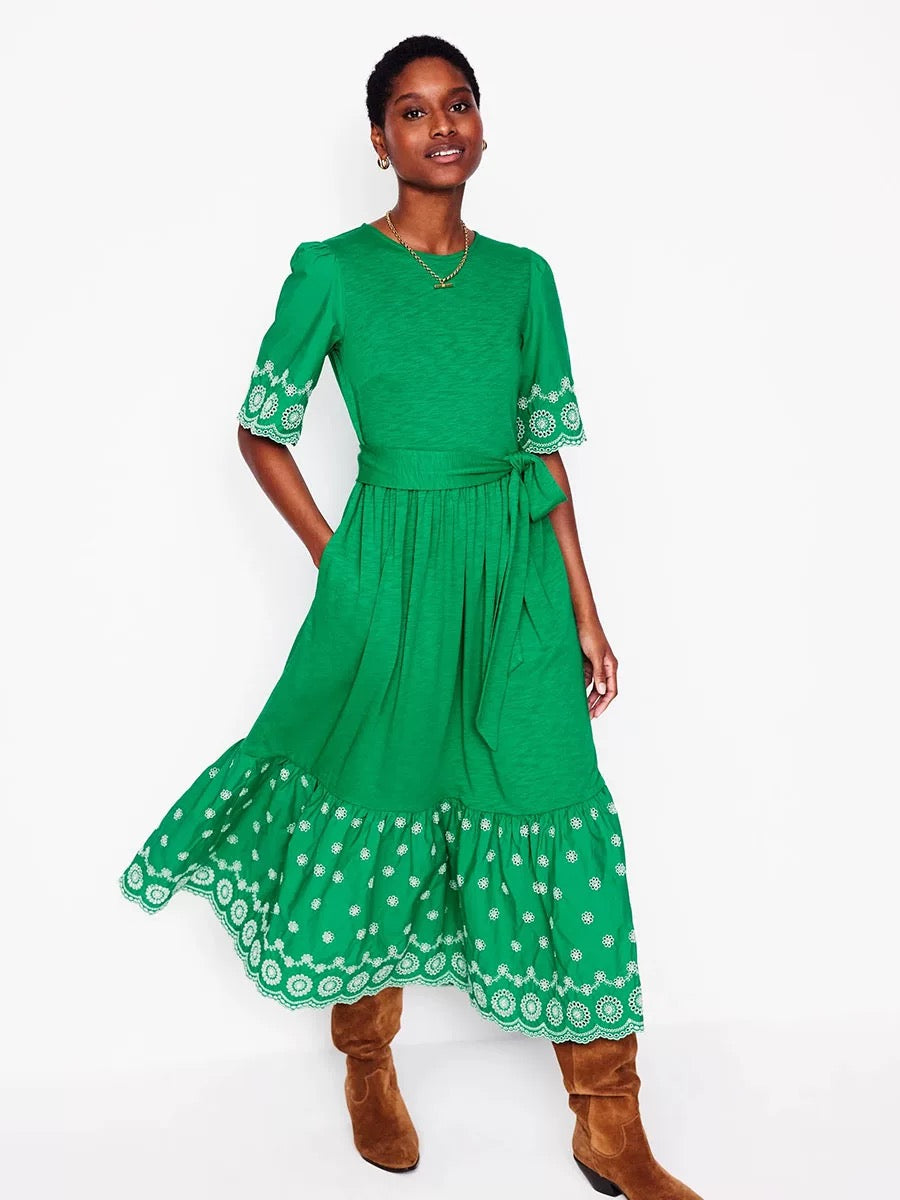 Cotton Jersey Eyelet Dress