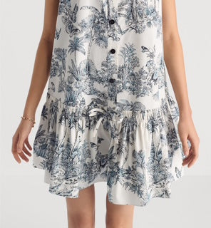 Cotton Poplin Tiered Dress