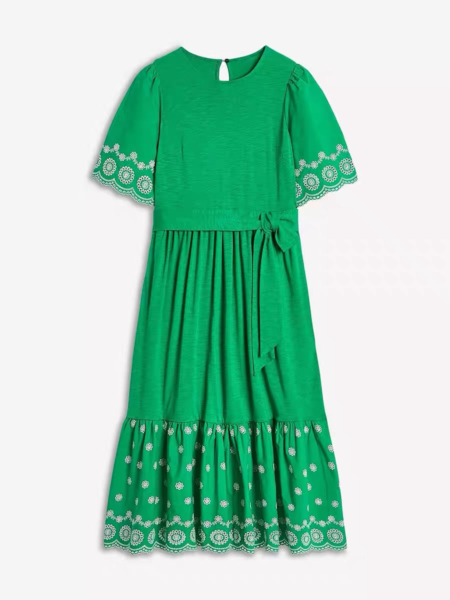 Cotton Jersey Eyelet Dress