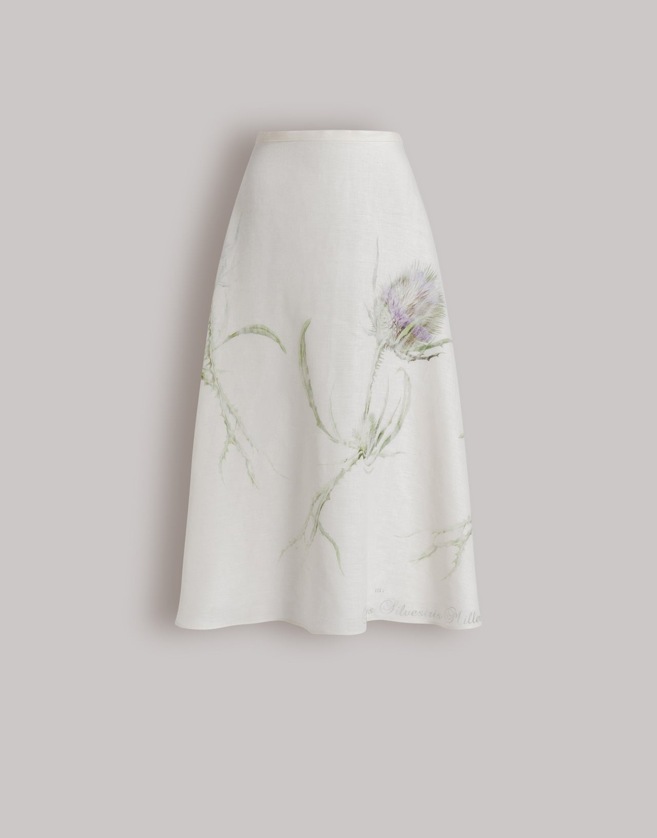 Linen Printed Midi Skirt