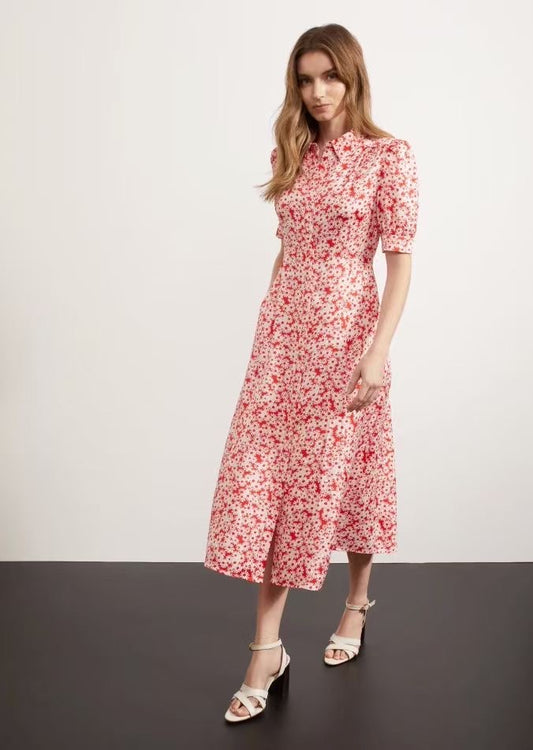 Sateen Shirt Midi Dress