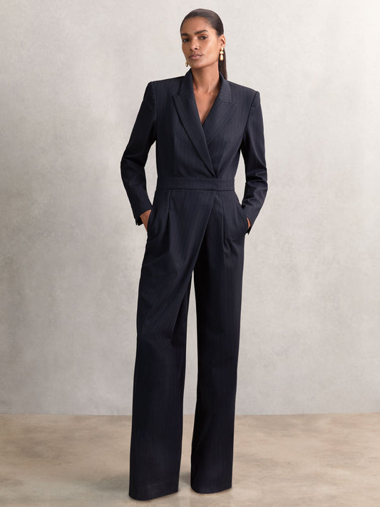 Wool Blend Tux Jumpsuit
