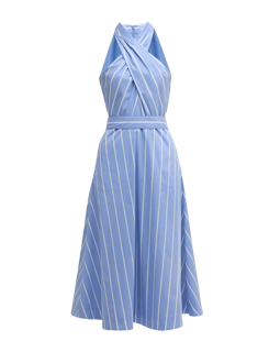 Cotton Striped Midi Dress