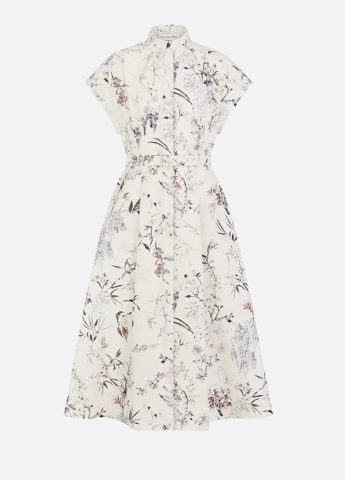 Cotton Printed Belted Dress