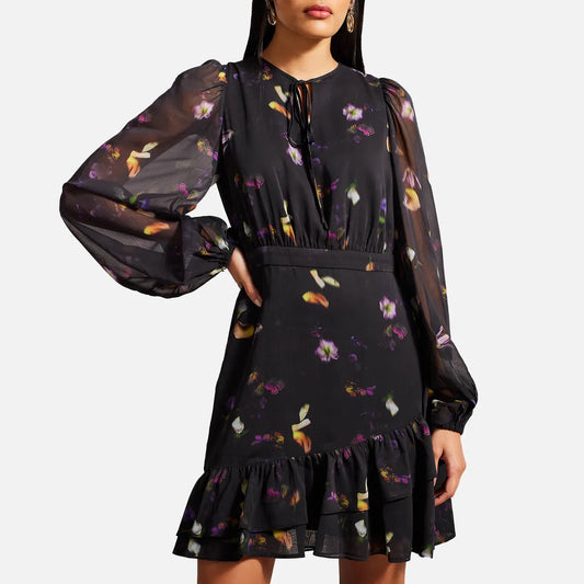 Chiffon Printed Mini Dress