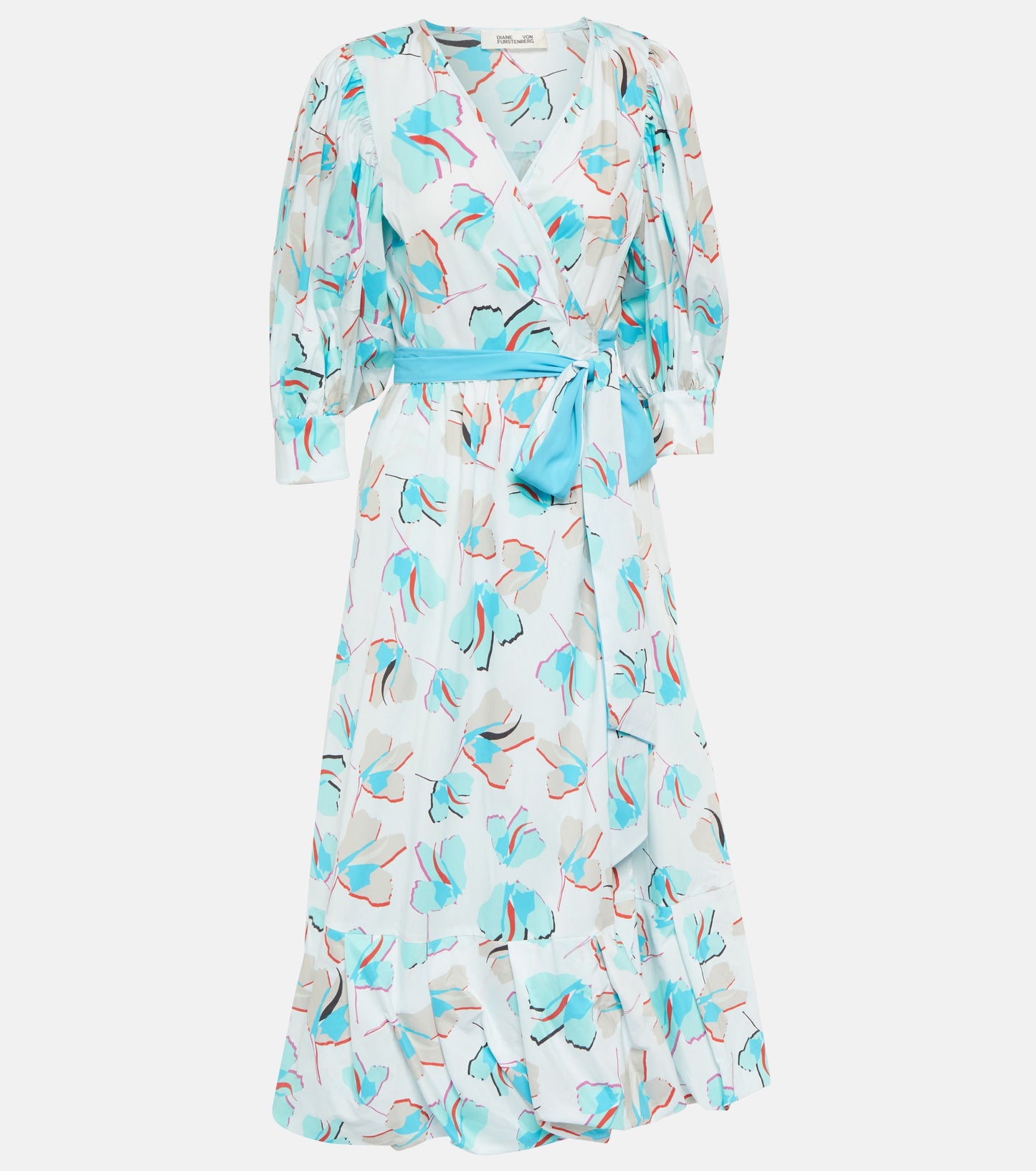 Cotton Printed Overlap Dress