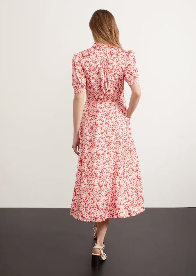 Sateen Shirt Midi Dress