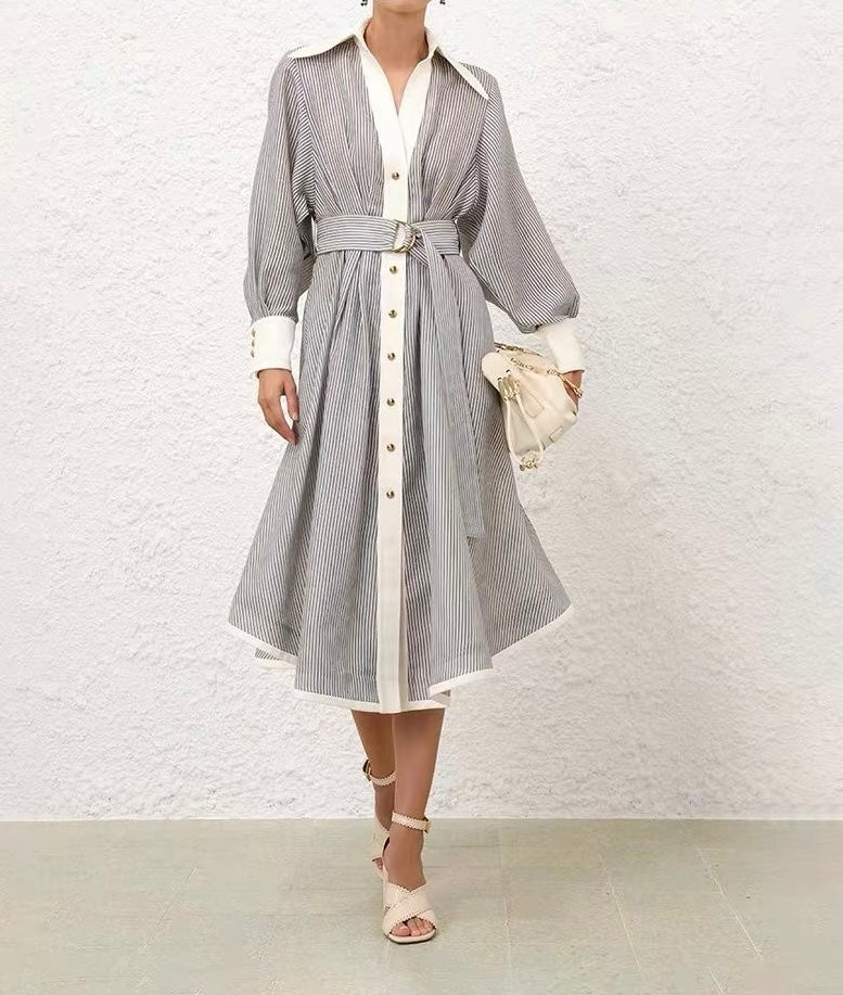 Cotton Twill Midi Dress