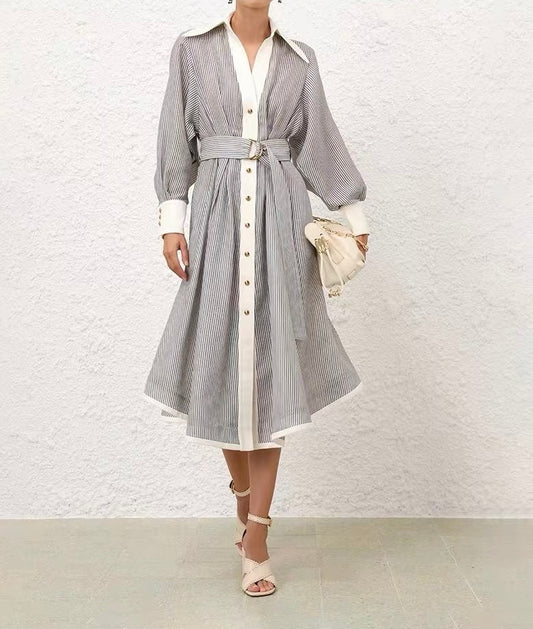 Cotton Twill Midi Dress