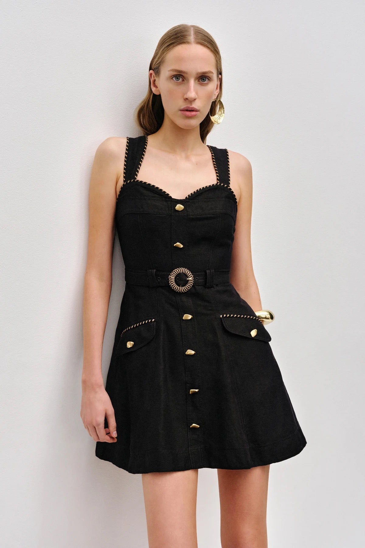 Linen Silk Mini Dress