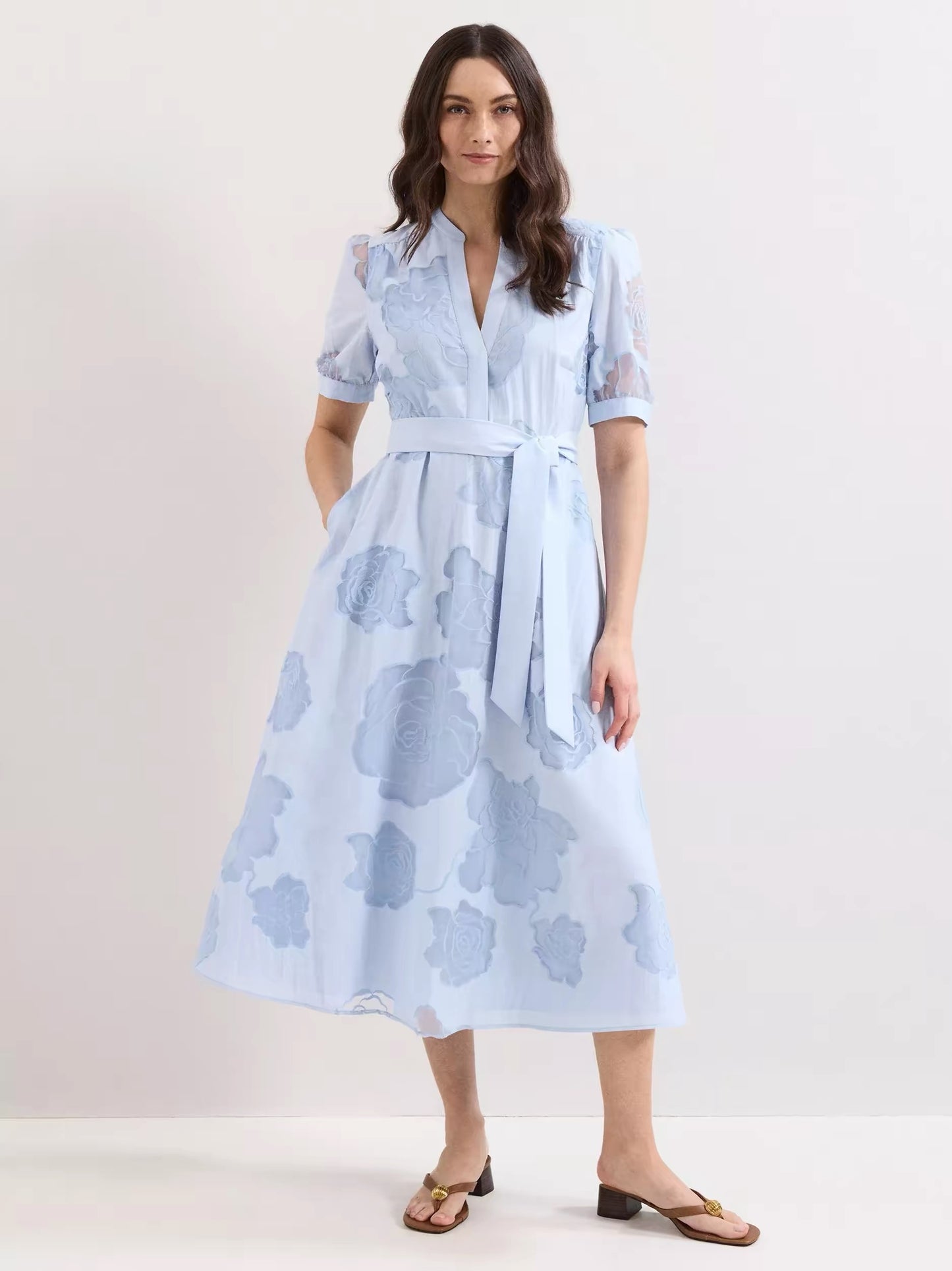 Jacquard Shirt Midi Dress