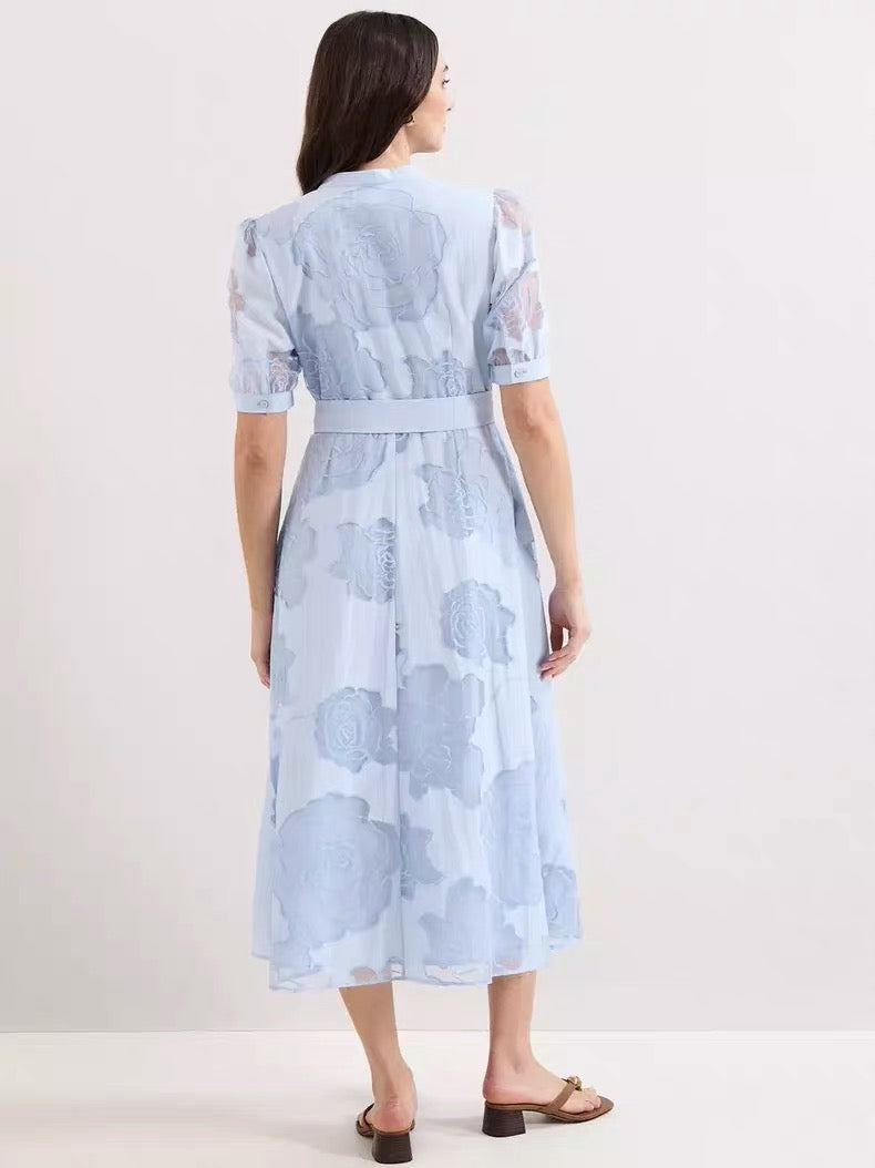 Jacquard Shirt Midi Dress