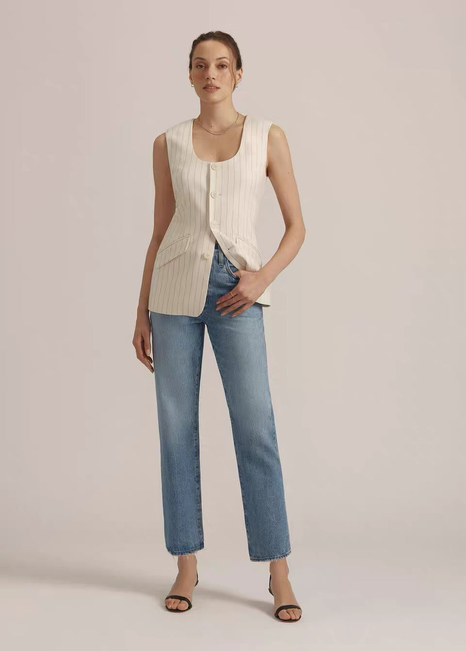 Lined Long Vest