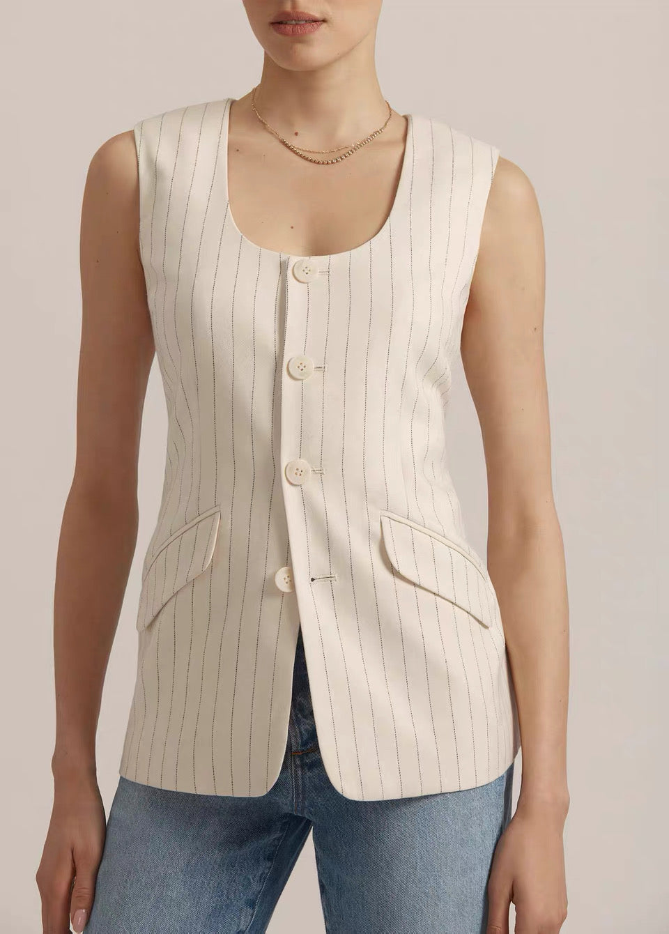 Lined Long Vest