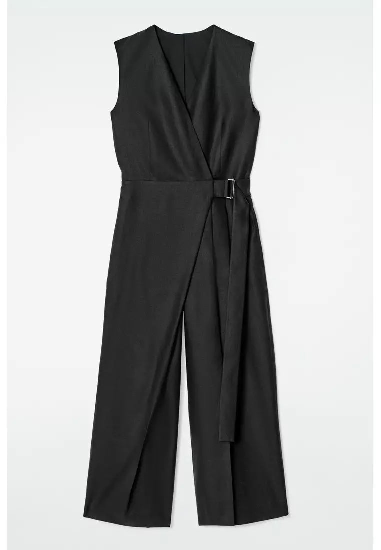 Linen Wrap Front Jumpsuit