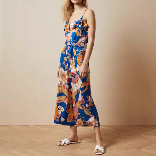 Spandex Ruffled Jumpsuit