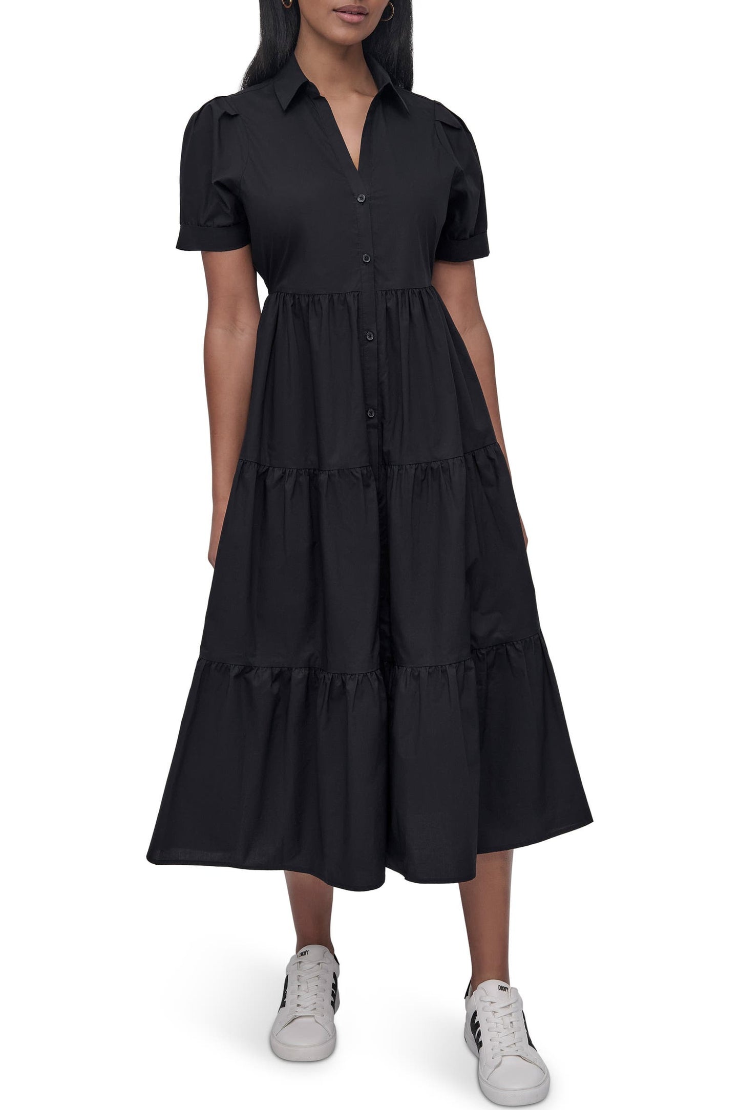 Cotton Poplin Tiered Dress