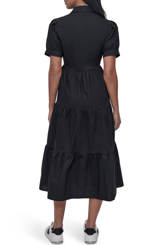 Cotton Poplin Tiered Dress