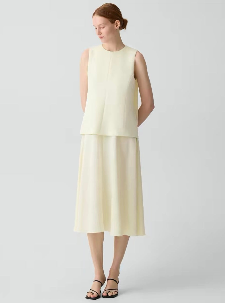 Satin Crepe Loose Midi Dress