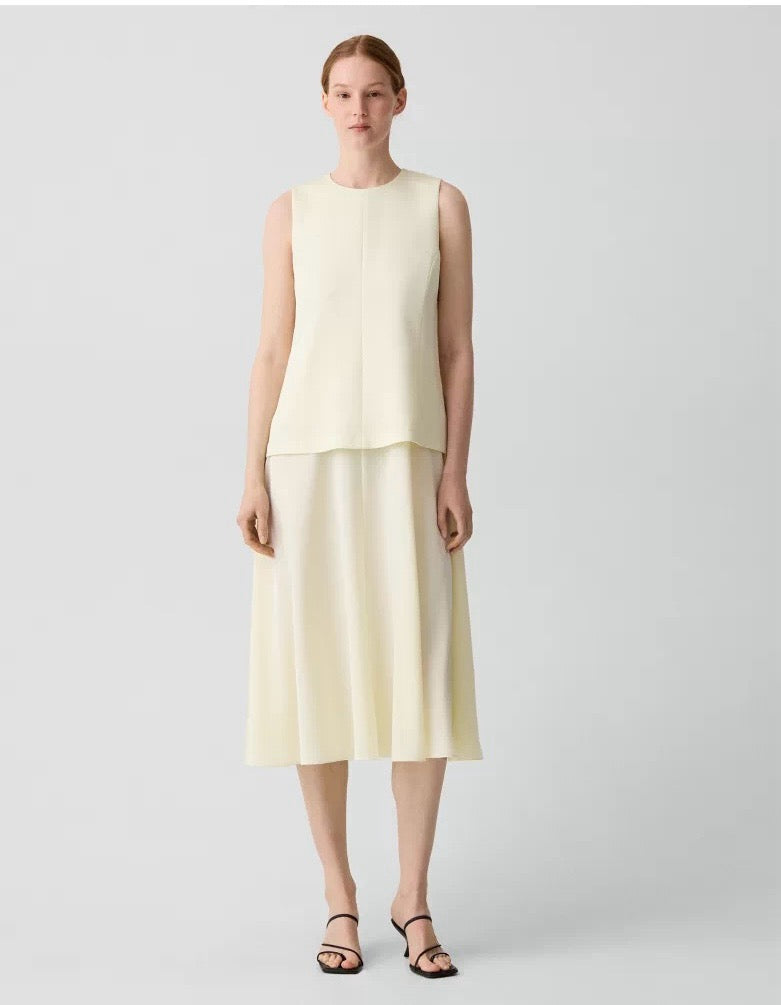 Satin Crepe Loose Midi Dress