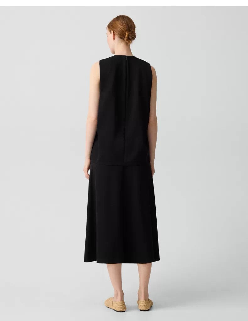 Satin Crepe Loose Midi Dress