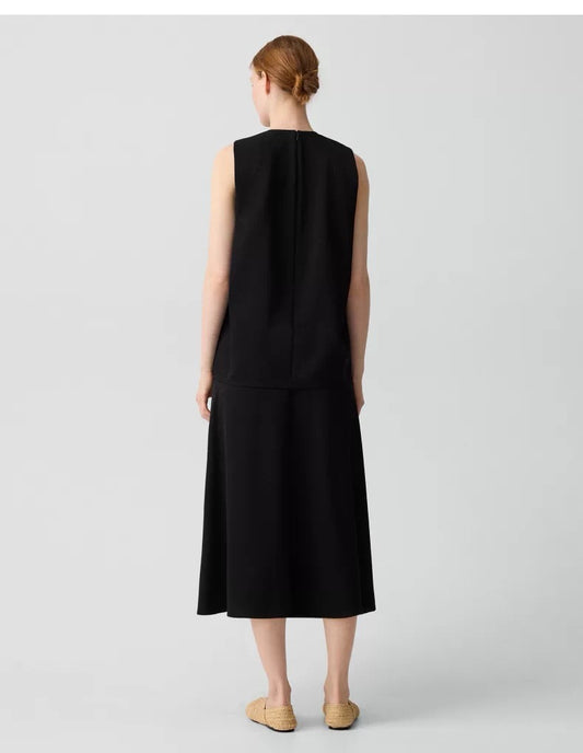 Satin Crepe Loose Midi Dress