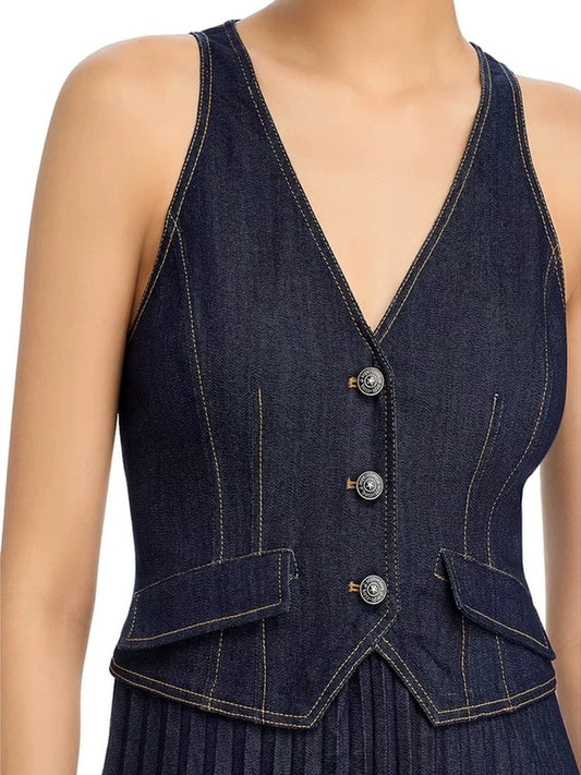 Denim Pleated Dress